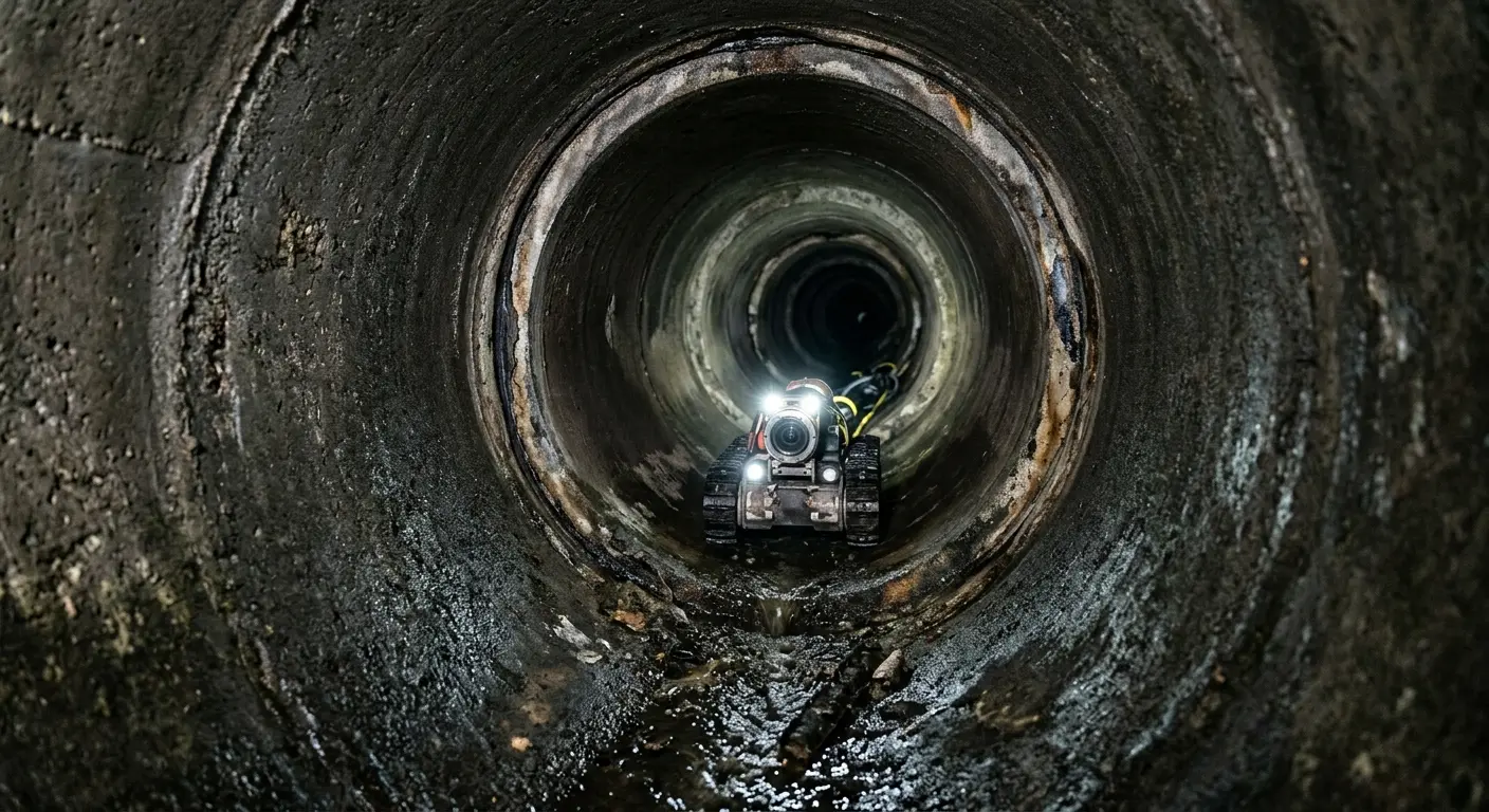 Robotic sewer camera inspecting pipe interior for Drain Snake Service in Ewa Gentry
